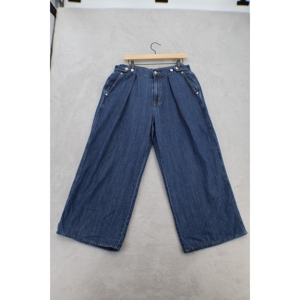 Universal Thread Jeans Womens 10 Pleated Wide Leg High Rise Baggy Denim